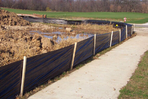 Silt fencing for sediment control