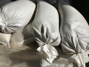 Sand bags for flood control