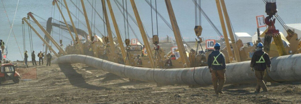 Concrete coated pipeline project in Alberta